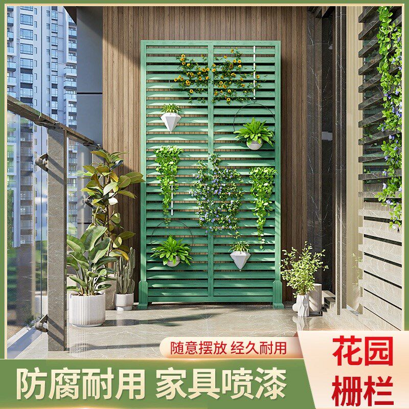 防腐木栅栏露台围栏天台护栏室外楼顶百叶屏风庭院隔断墙院子围挡