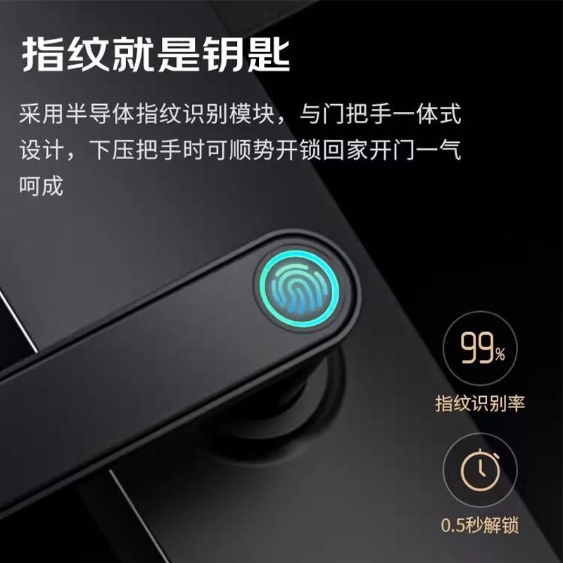 博克智能门锁指纹识别密码锁安全锁芯全自动家用防盗门电子锁v10