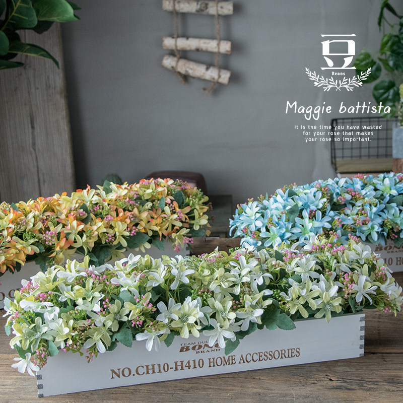 50cm仿真花假花栅栏客厅摆件插花绿植花束餐桌落地摆设绢花装饰花