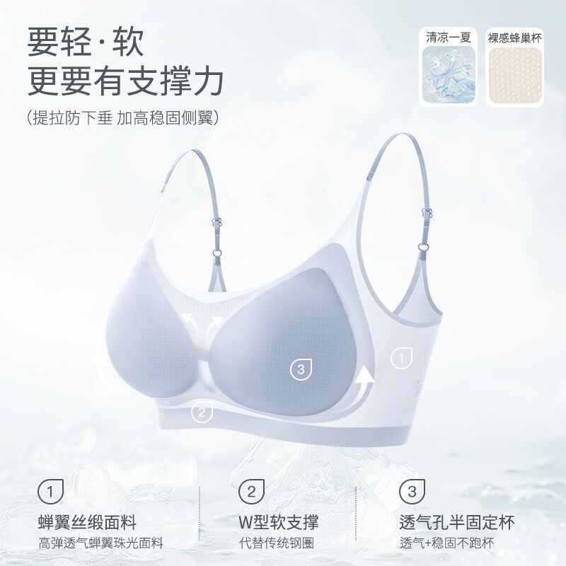 孕妇孕期专用冰丝美背吊带细肩带无痕聚拢防下垂文胸一体式背心薄