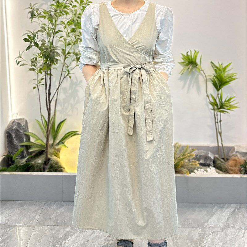 赫本风宠物美容师工作服不粘毛拒水美甲店咖啡店围裙工作服新款