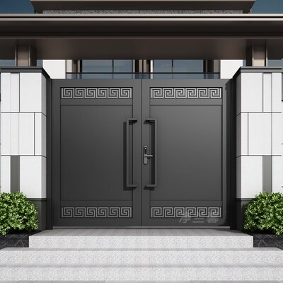 铝合金门农村别墅庭院大门铁艺双开大铁门乡村自建房院子大门