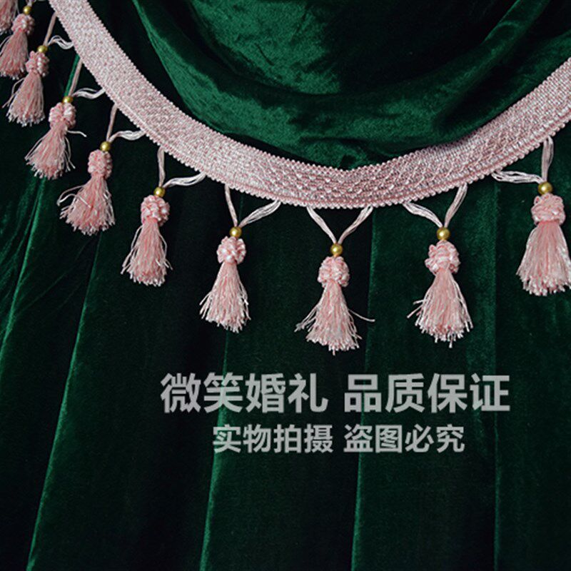 婚庆红色金丝绒背景布幼儿园纱幔布幔舞台黑色丝绒背景结婚布幔