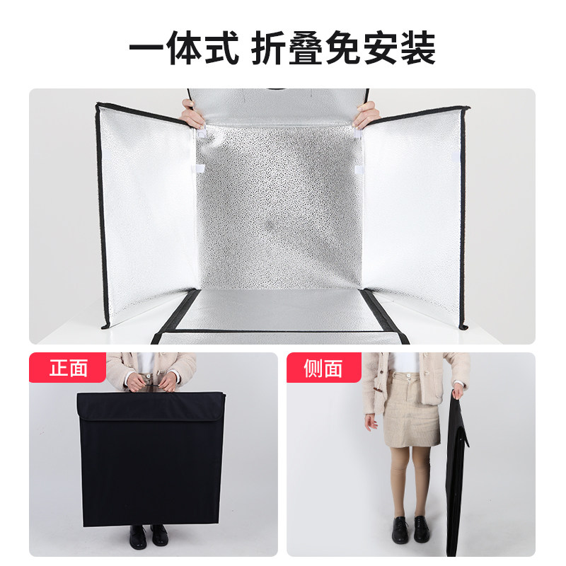 led80cm小型摄影棚套装影棚淘宝产品拍照补光灯柔光箱背景大型拍