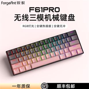 F61Pro无线三模机械键盘 便携RGB混光多设备切换键盘
