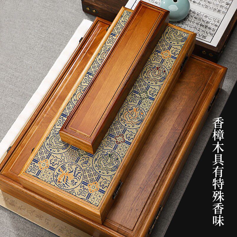 香樟木笔盒 实木盒子 高档木制礼盒 木制毛笔盒 木制礼品盒
