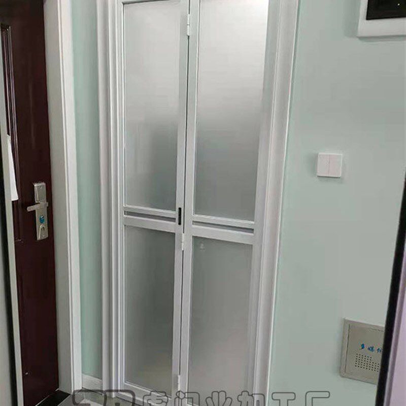 西安钛镁铝合金阳台客厅厨房折叠门卫生间隔断钢化玻璃推拉门包邮