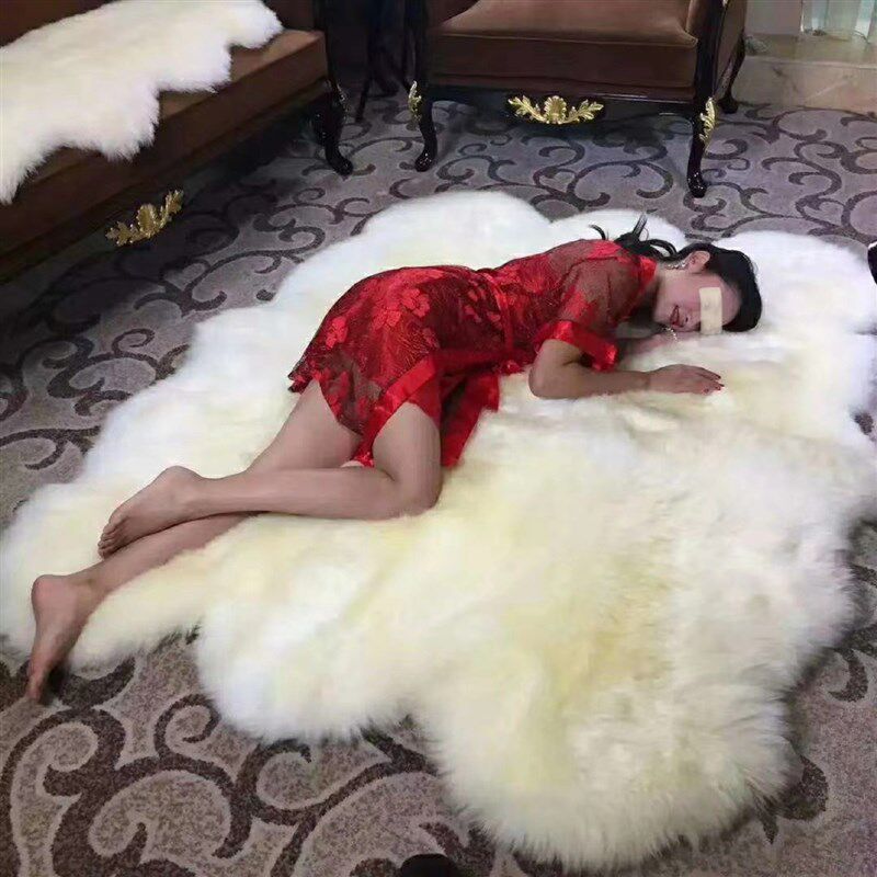 澳洲羔羊皮皮毛一体沙发垫地毯双拼四拼六拼多拼纯色羊毛皮形
