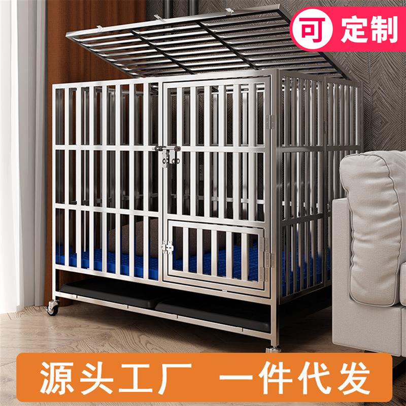 304不锈钢狗笼室内可折叠组装加厚满焊大型犬中型犬宠物笼子狗屋