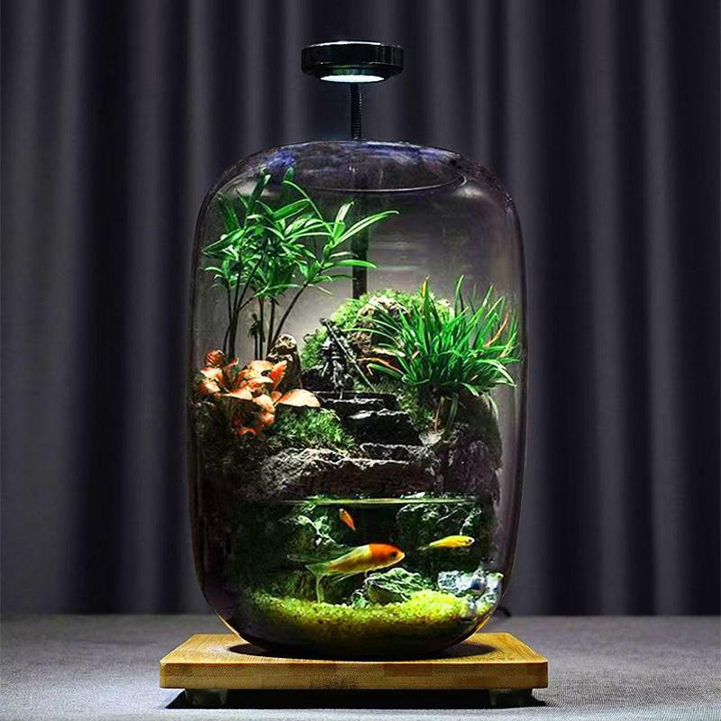 【西湖亭畔】苔藓微景观流水养鱼缸创意桌面生态瓶摆件造景办公室