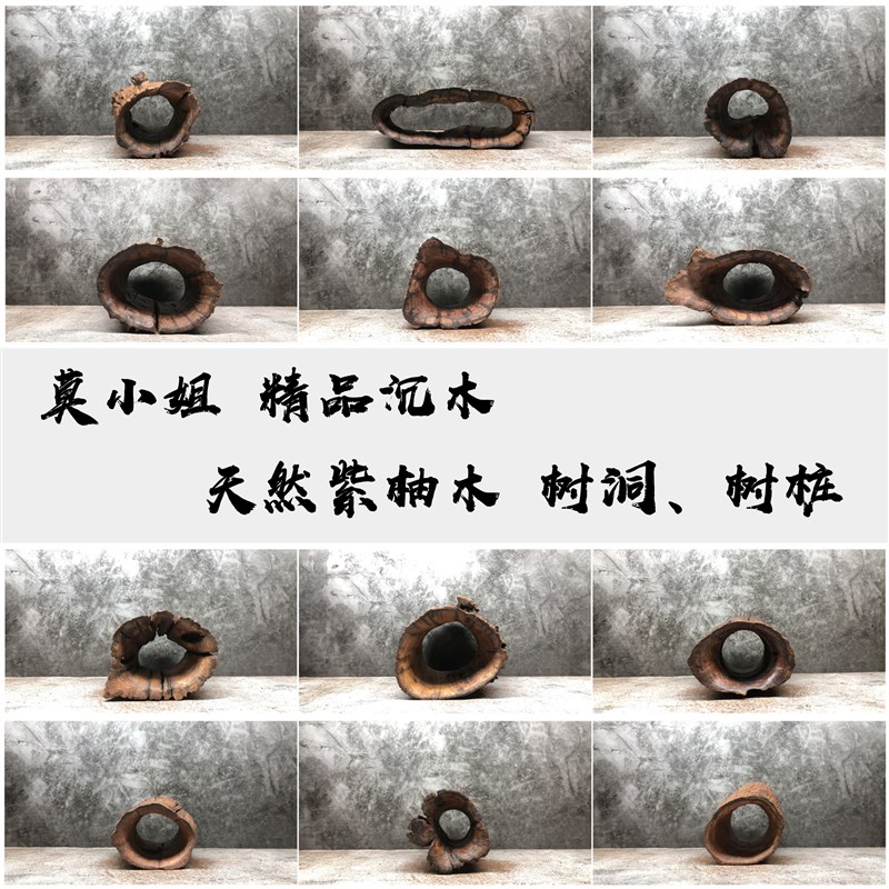 树洞半躲避沉木 造景树桩鱼缸装饰乌龟晒台异形紫柚木