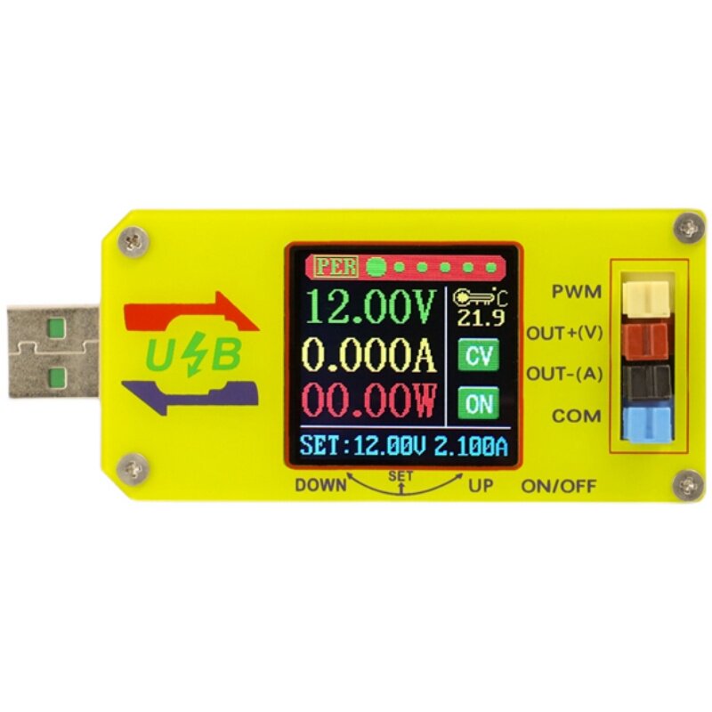 数控USB升降压电源恒压恒流 电压表电流表库仑计PWM发生器5v升12v