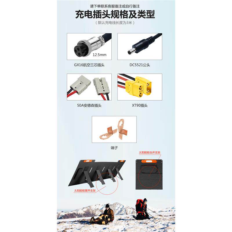 太阳能充电板100W500W发电便携单晶光伏充快充太阳能折叠包