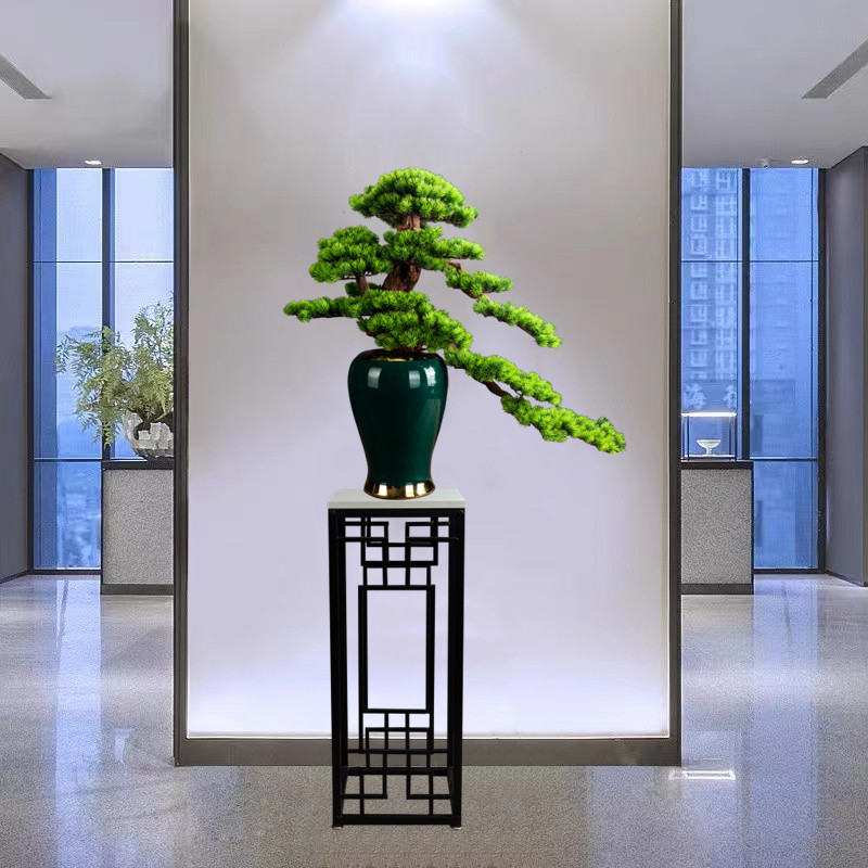 仿真迎客松大型售楼部假松树绿植茶室盆景客厅办公室家饰装饰摆件