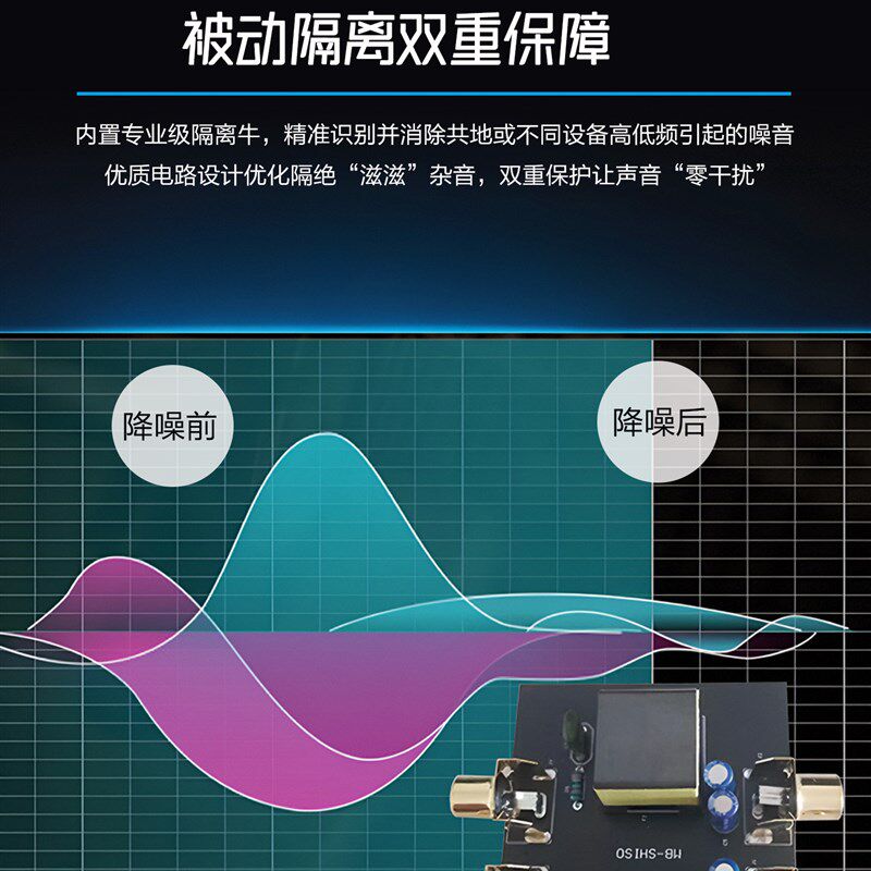专业发烧级rca音频共地隔离器音响电流声过滤功放降噪滤波立体声