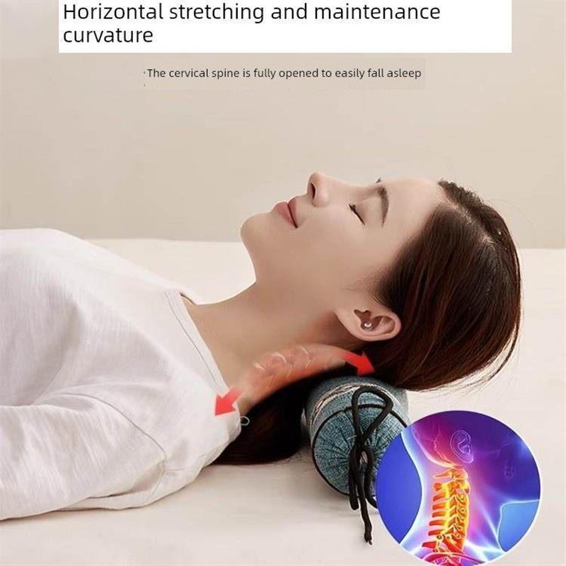 荞麦决明子颈椎枕加热护颈枕专用助睡眠糖果圆柱枕热敷反弓牵引枕
