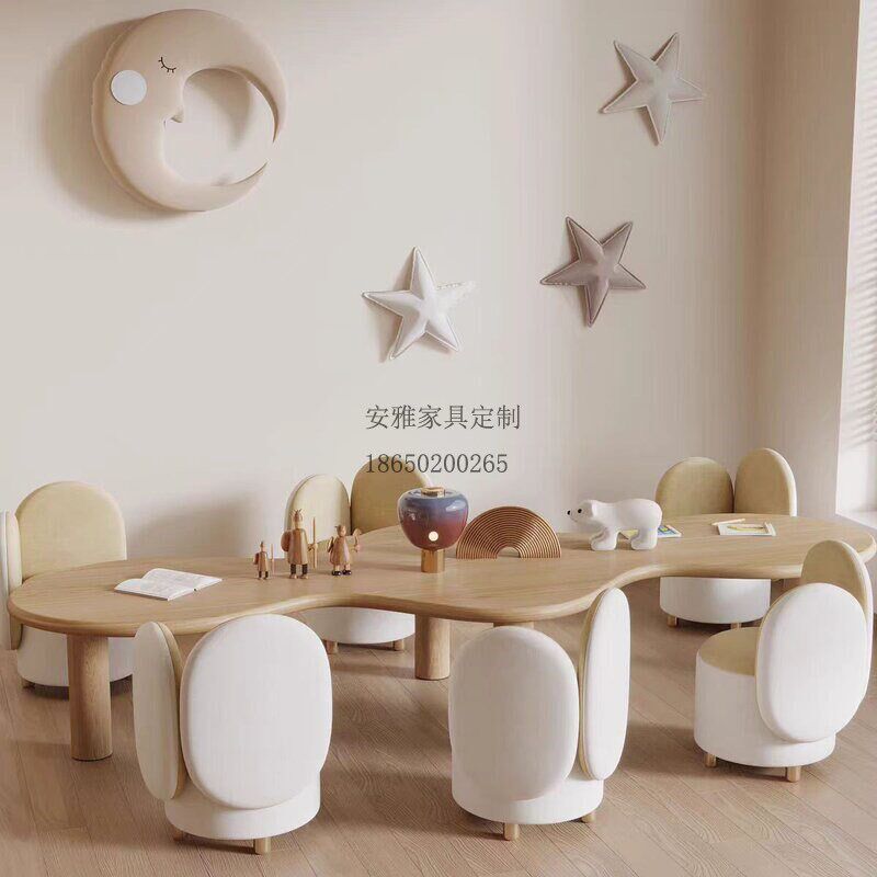 架空层儿童区桌椅商场培训学堂宝宝学习阅读桌幼儿园绘画手工桌凳