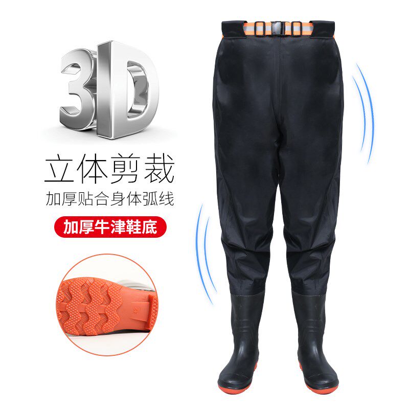 厂家直销加厚下水裤半身尼龙钓抓鱼捕鱼连体水衣裤下水防水裤