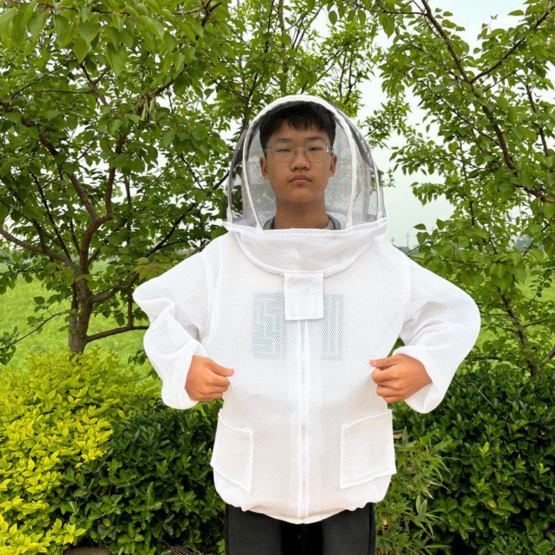 3D透气网面防蜂衣蜜蜂全套防护服半身拉链加厚防蛰防蜂服衣服养蜂
