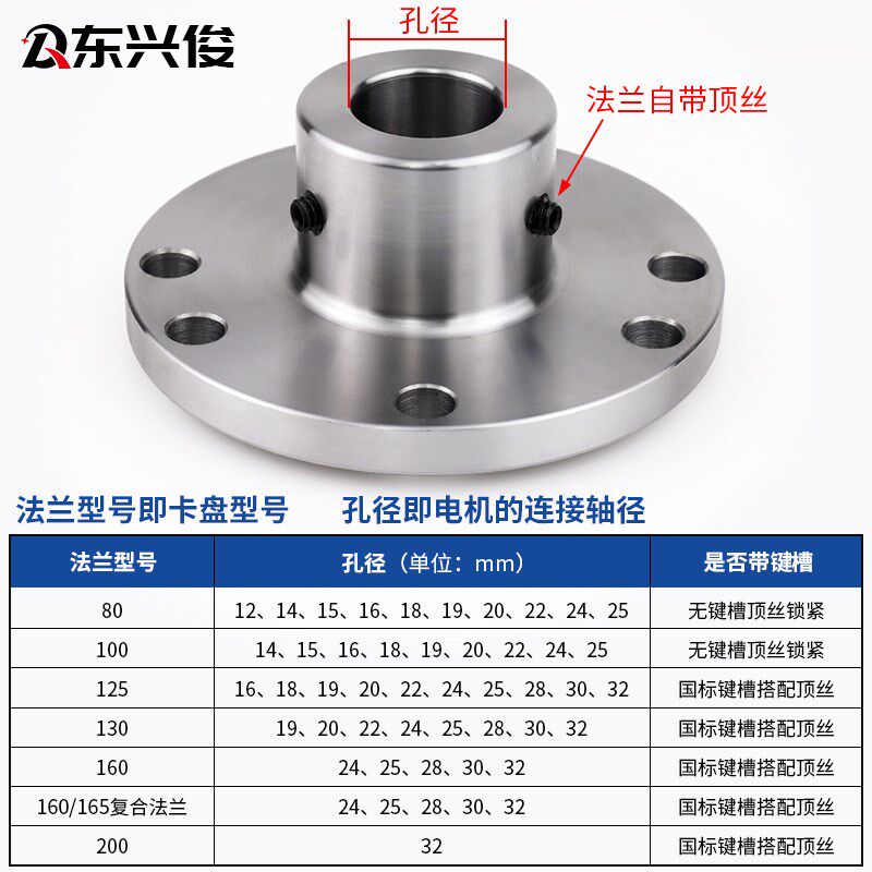 电机卡盘法兰连接盘轴配件三爪四爪diy801251316小车床普通手动钢