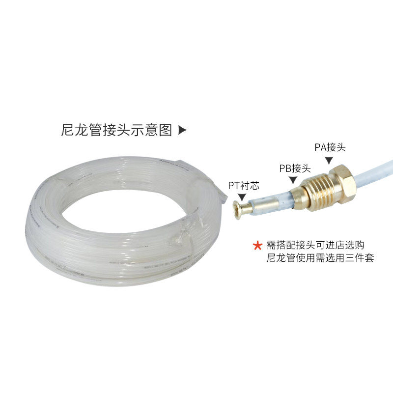 PA6尼龙管白色高压气管4MM/6MM尼龙气管耐酸碱高压耐高温气管PE管