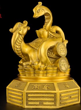 黄铜玄武神兽摆件四大神兽一套青龙白虎朱雀玄武龟客厅玄关大号