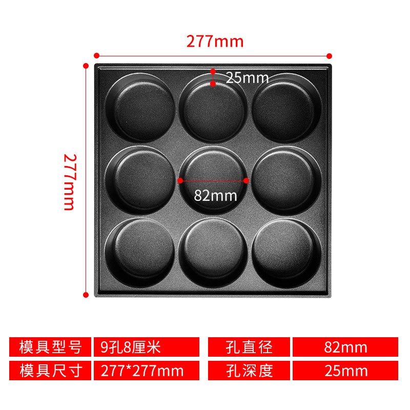鸡蛋汉堡蛋肉堡锅模具加厚款仿陶瓷涂层