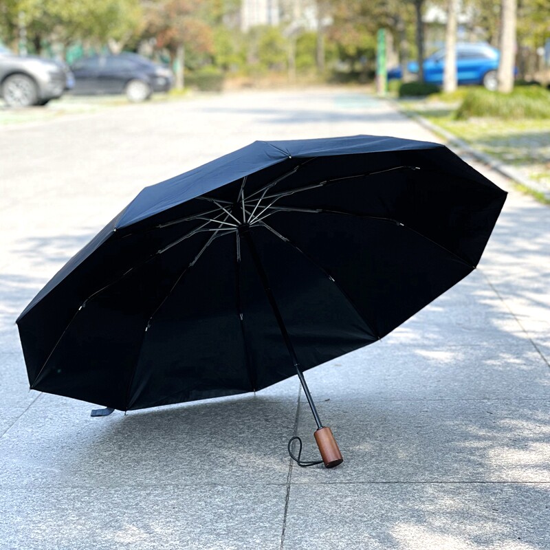 纯色男女防晒黑胶全自动折叠伞遮阳伞自开收晴雨两用零透光太阳伞