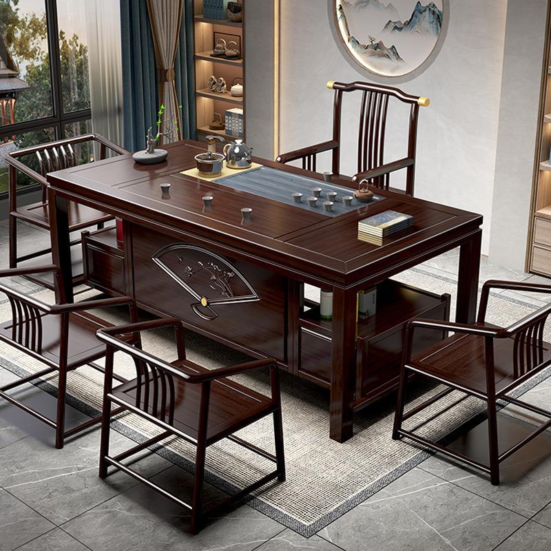 花梨木茶桌新中式实木茶桌椅组合功夫茶几办公室客厅禅意红木茶台