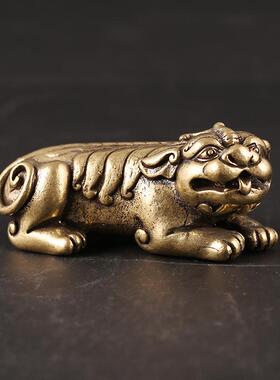 黄铜霸王貔貅黄铜貔貅摆件客厅桌面茶宠茶几摆件摆饰工艺礼品