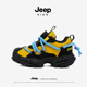 男孩轻便跑步鞋 jeep儿童运动鞋 男童女童秋冬加绒二棉软底防滑新款