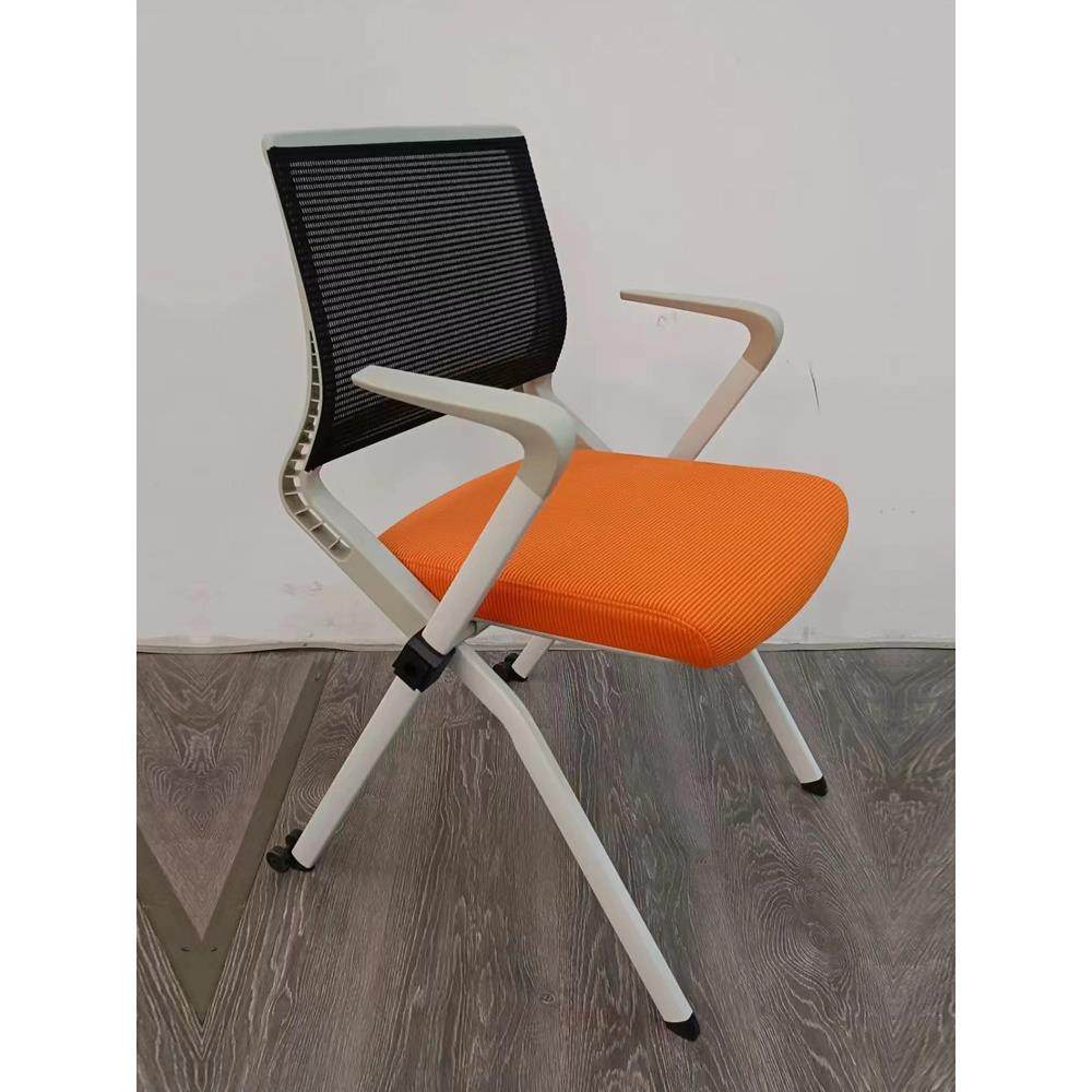 折叠会议椅带桌板橙色创意网布办公电脑椅写字板培训椅商务洽谈椅,商业/办公家具,办公电脑椅/职员椅,淘宝优惠券,粉丝福利购,淘宝优惠卷
