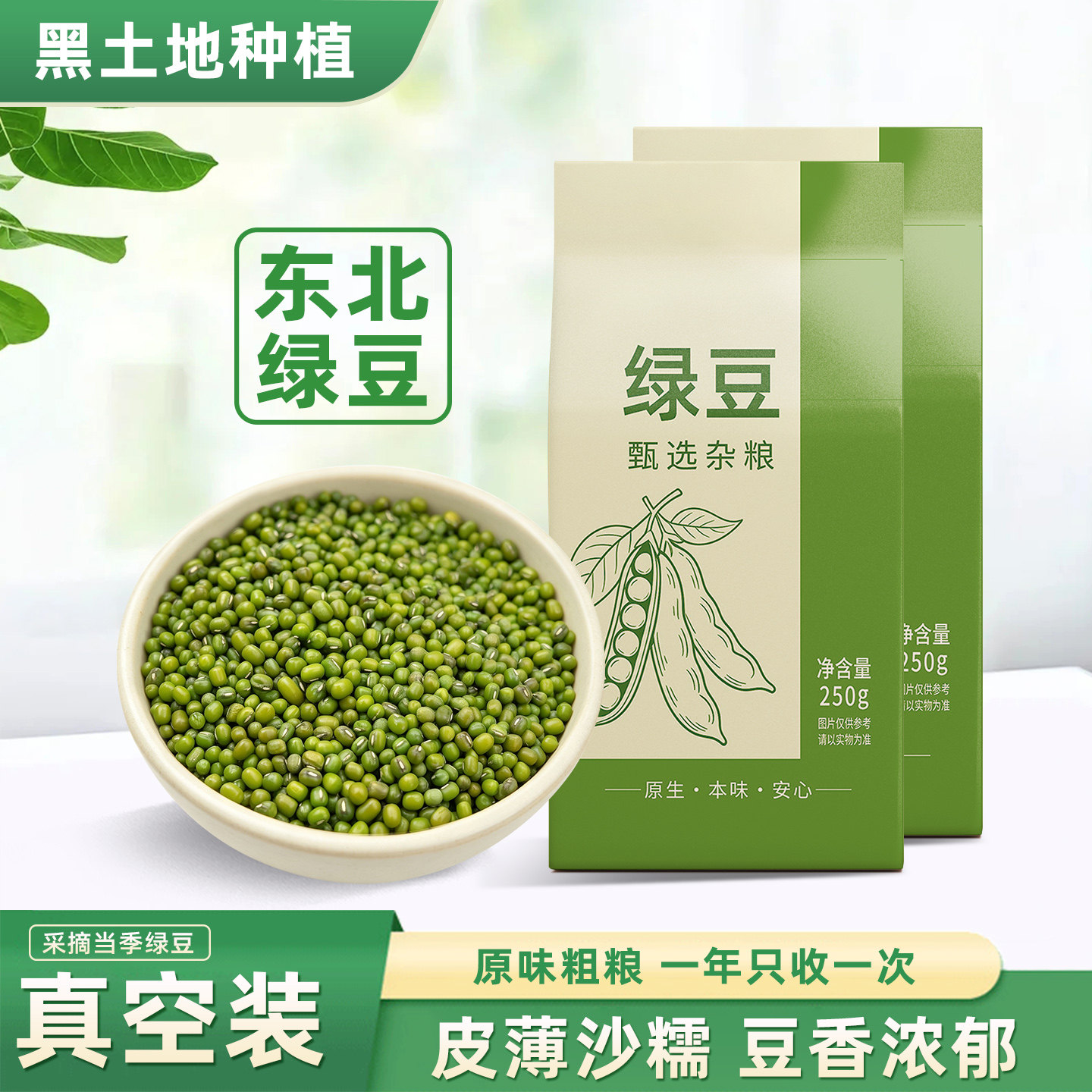 绿豆真空装东北农家新货新鲜可发芽薄皮杂粮粥绿豆糕原材料