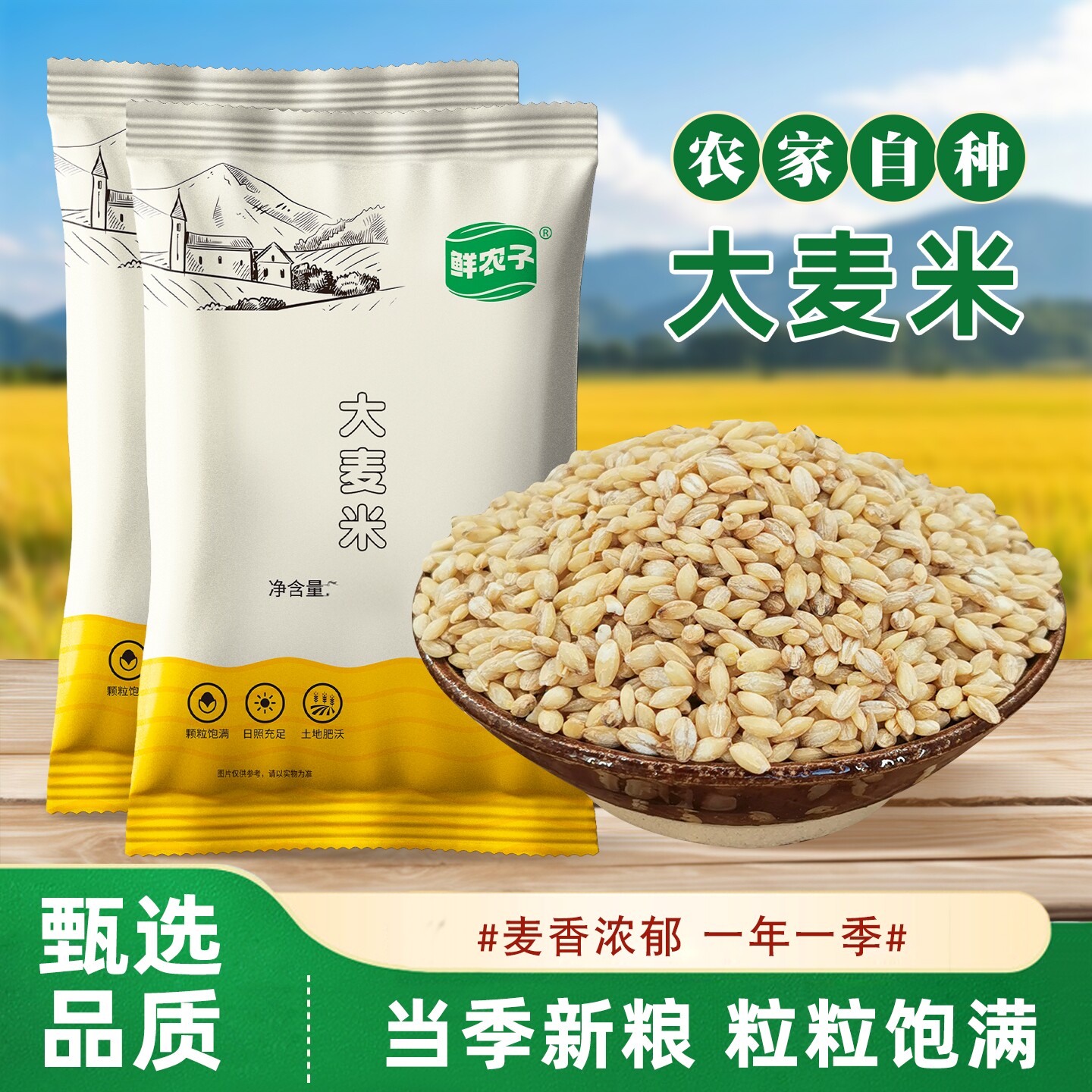 东北大麦米麦仁米250g新的去皮大麦仁麦粒麦米麦子糁煮粥煲汤图片