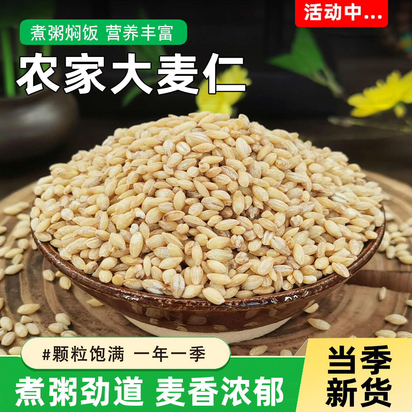 新米大麦仁米当季新鲜脱皮大麦米麦粒五谷杂粮煮粥粗粮1斤小包装