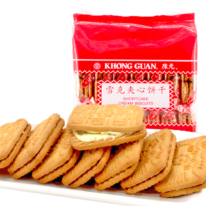 康元饼干雪克夹心600g袋装酥性饼干包装早餐酥脆休闲零食儿时味道