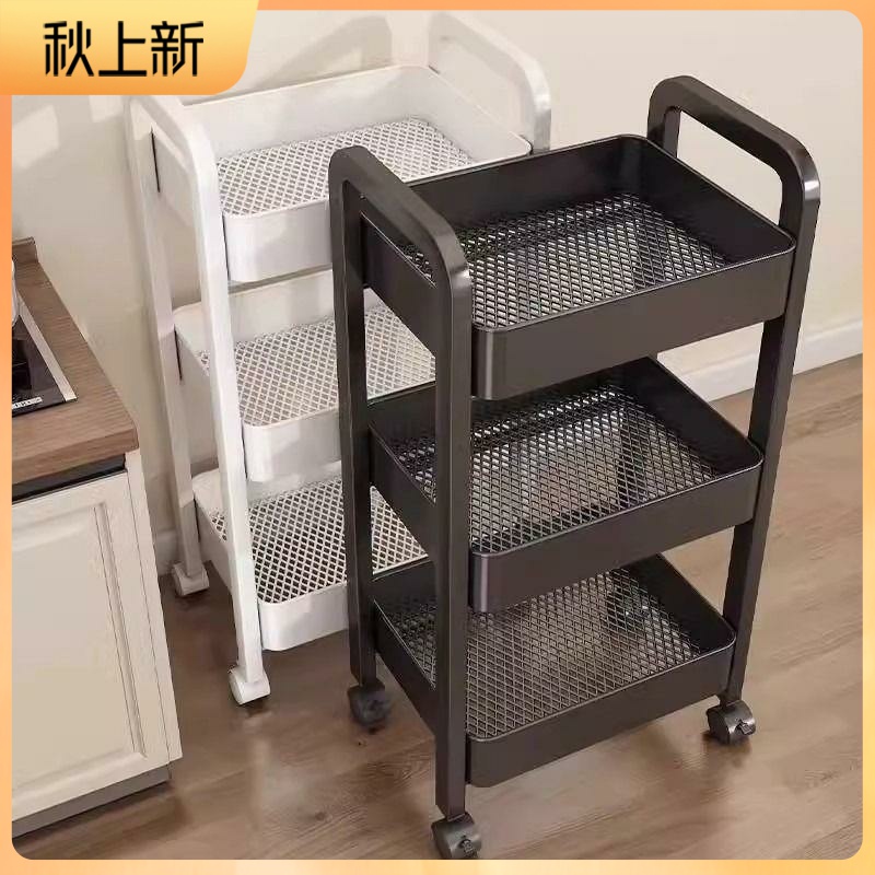 小推车置物架零食落地多层收纳书架厨房果蔬菜篮架子卫生间卧室