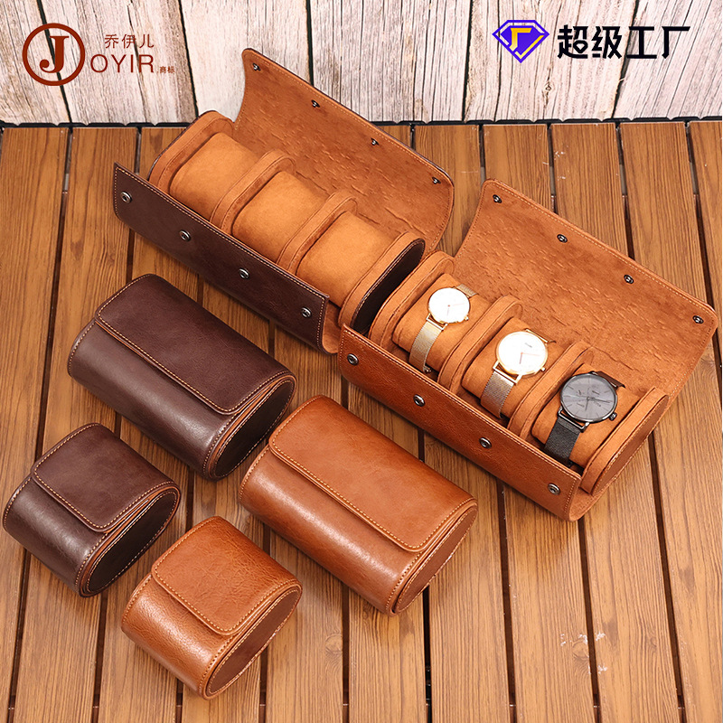 真牛皮高档手工盒首饰盒新款防尘抗震收纳包