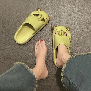 家居 夏季 新款 包头拖鞋 女可爱软底外穿室内居家学生凉拖防滑洞洞鞋