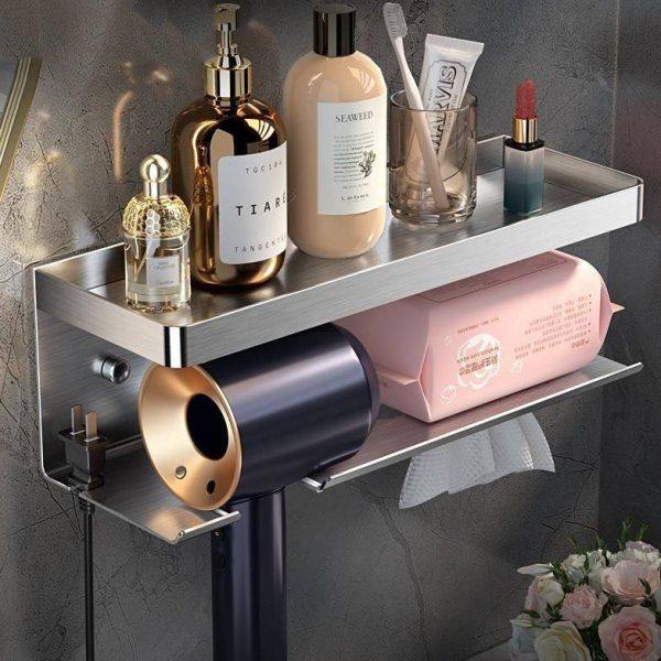 304不锈钢浴室吹风机置物架卫生间挂壁免打孔电风筒收纳支架挂架,家庭/个人清洁工具,吹风机置物架,淘宝优惠券,粉丝福利购,淘宝优惠卷