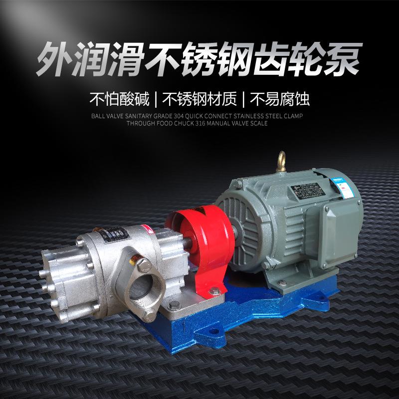 外润滑不锈钢齿轮泵重 油渣油泵 电自吸595式304不动锈油钢齿轮泵