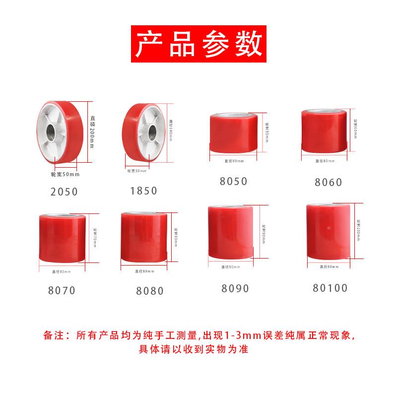 车铁芯聚轮氨音酯重型工业叉脚轮P2050U包胶轮地牛配件静推车轮子