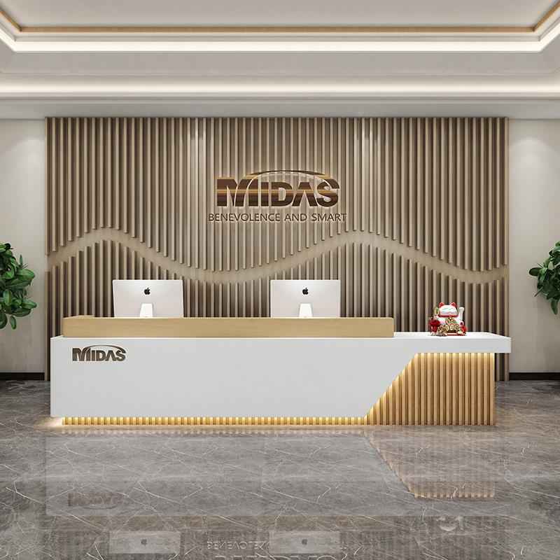 简约公司台接待台酒店前服台务大美厅培训机构容院吧台收银新公司