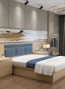 宾间馆家标具全套酒店单公TB-63876双人床箱寓民宿旅馆出租房标准