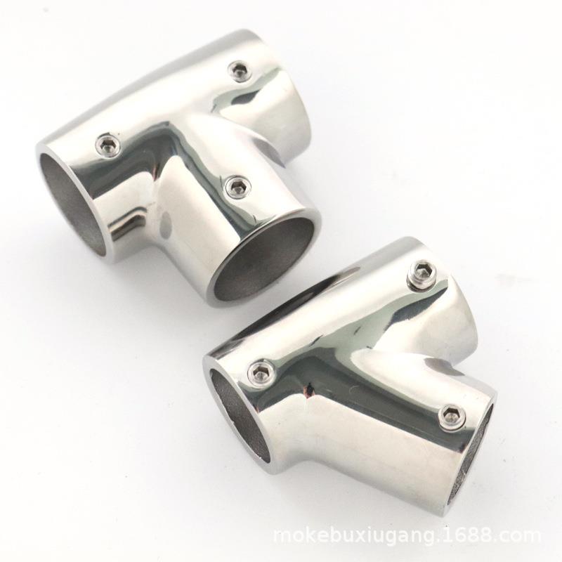 °316不锈钢斜不锈钢斜三 游艇60三通 管连接件接头钓鱼通船金快