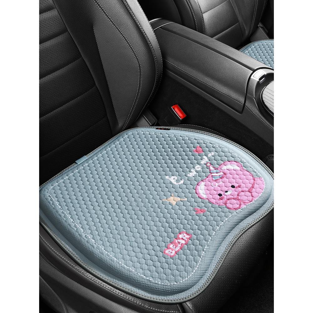 卡通新款汽车坐垫四季通用透气凝胶可爱女士车内夏季办公座椅凉垫