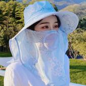 帽子女夏薄款 户外遮阳帽可折叠防紫外线干活太阳帽遮脸采茶防晒帽