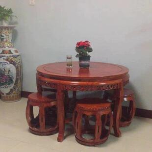 家庭餐桌全实木轻奢现代圆形中式大餐桌小户型家用多功能酒店桌椅