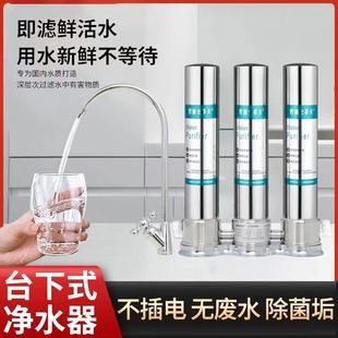 直饮净水器不锈钢陶瓷 台下款 史蒂夫净水器家用直饮厨房台下式