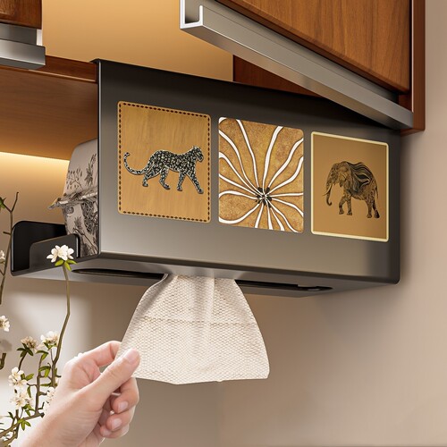中古风悬挂纸巾盒壁挂式置物架